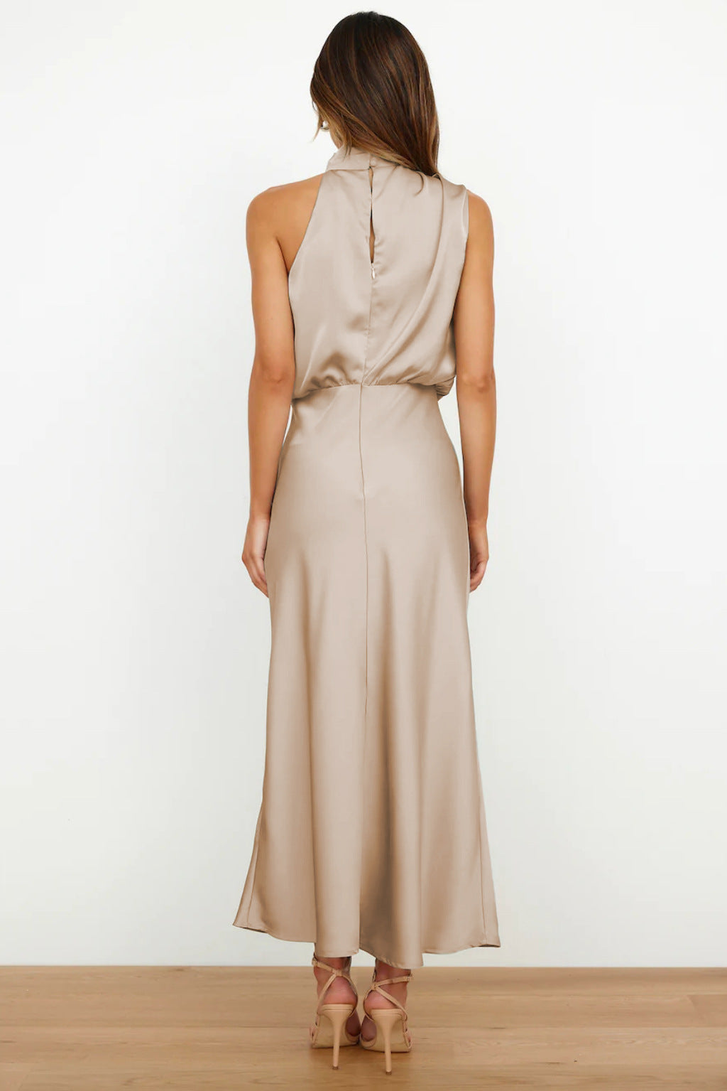 Madison | Satin Halter Maxi Dress