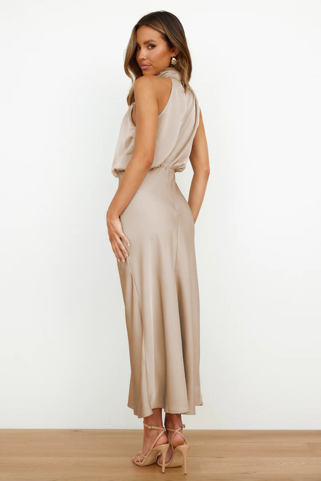 Madison | Satin Halter Maxi Dress