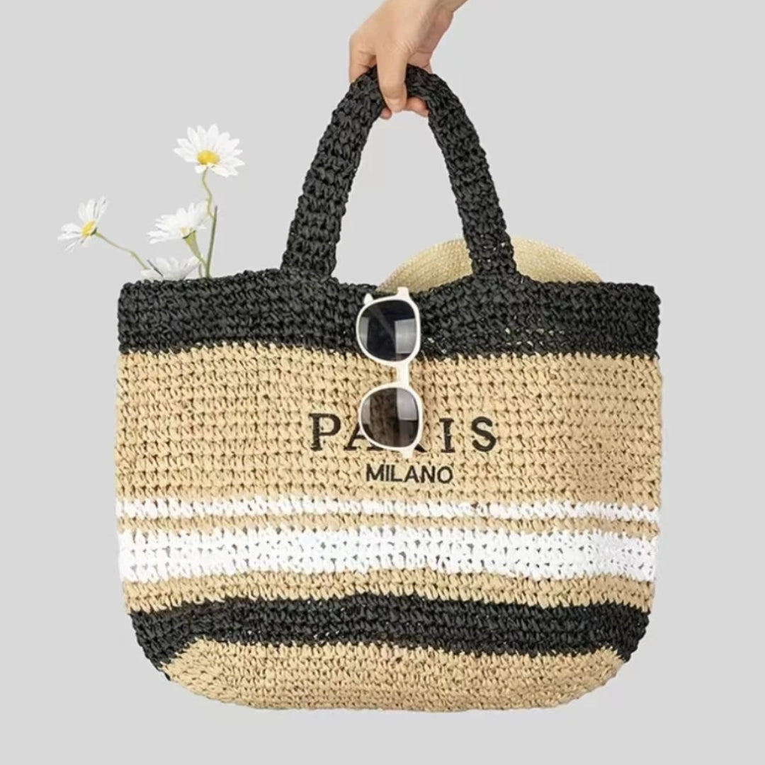 Coastal Haven Straw Tote