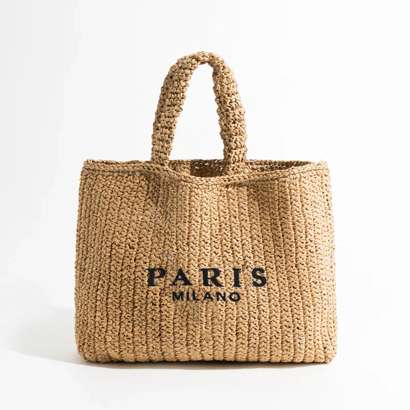 Coastal Haven Straw Tote