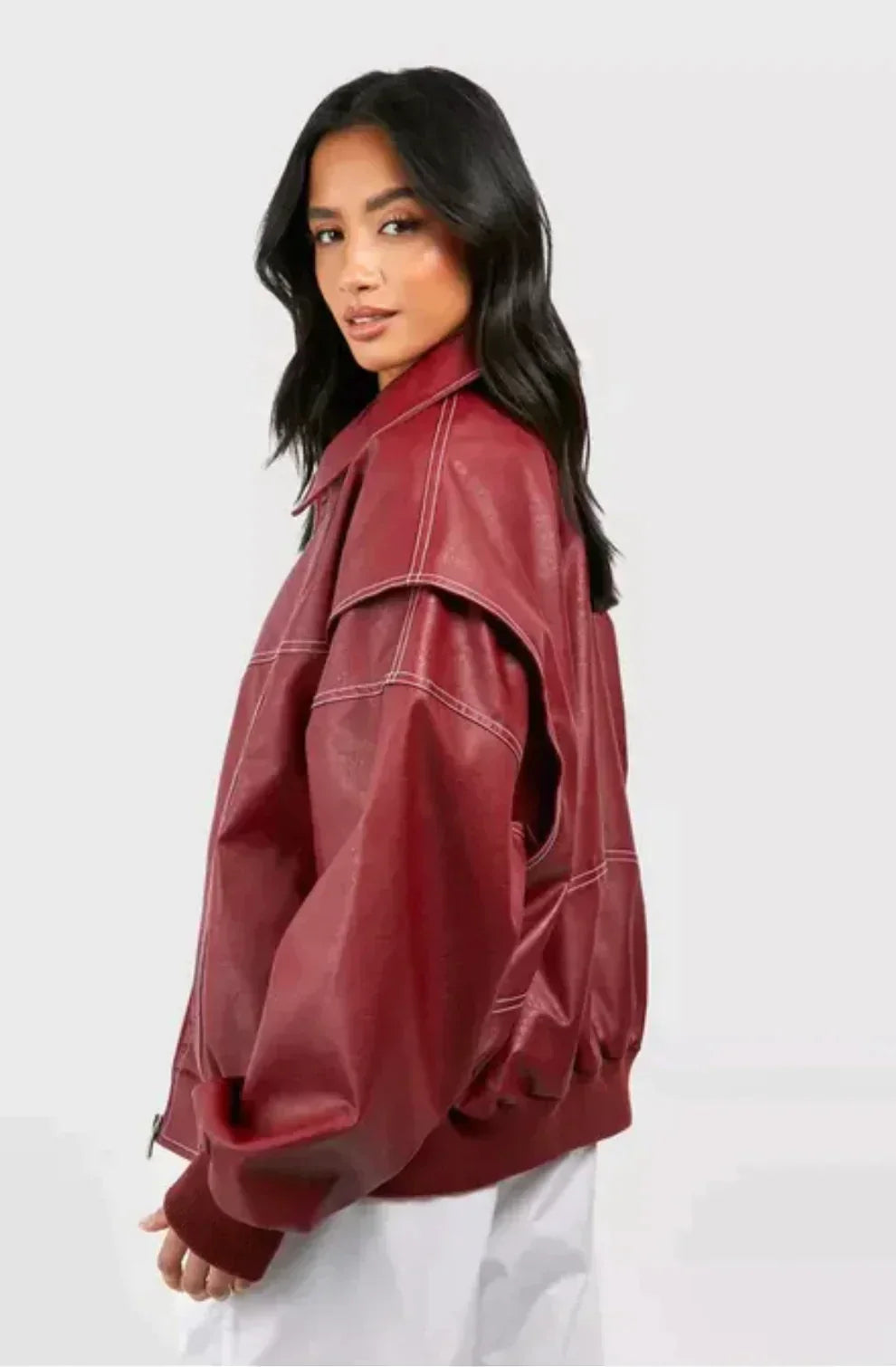 Faye |  Oversized Leather Jacket