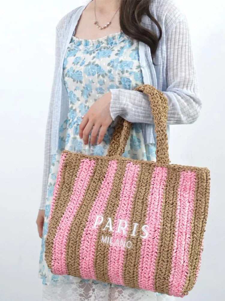 Coastal Haven Straw Tote