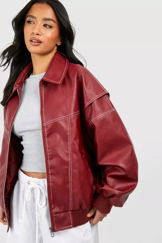 Faye |  Oversized Leather Jacket