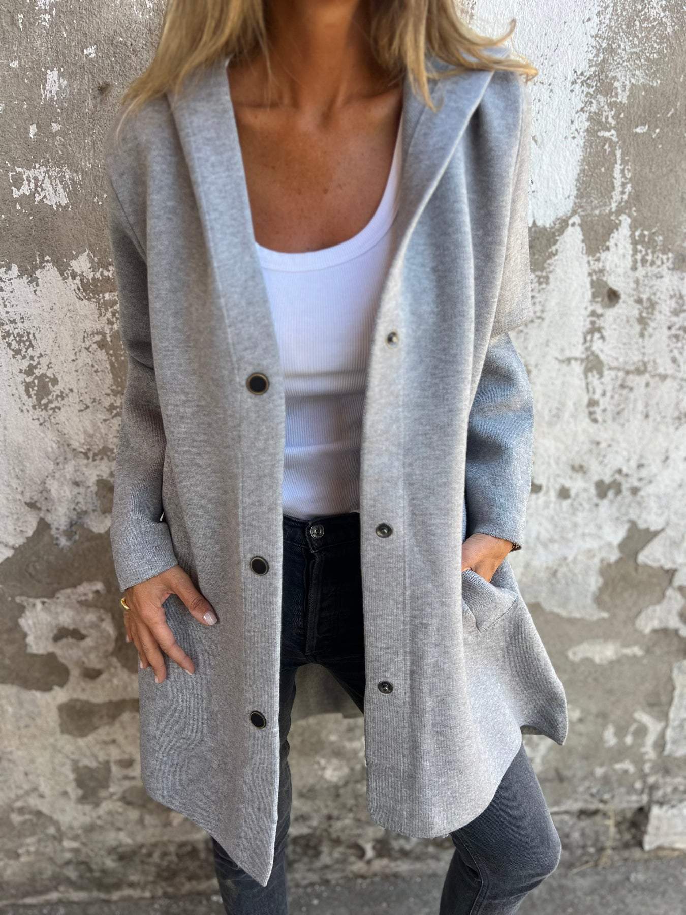 Penelope | Casual Single-Breasted Hooded Jacket