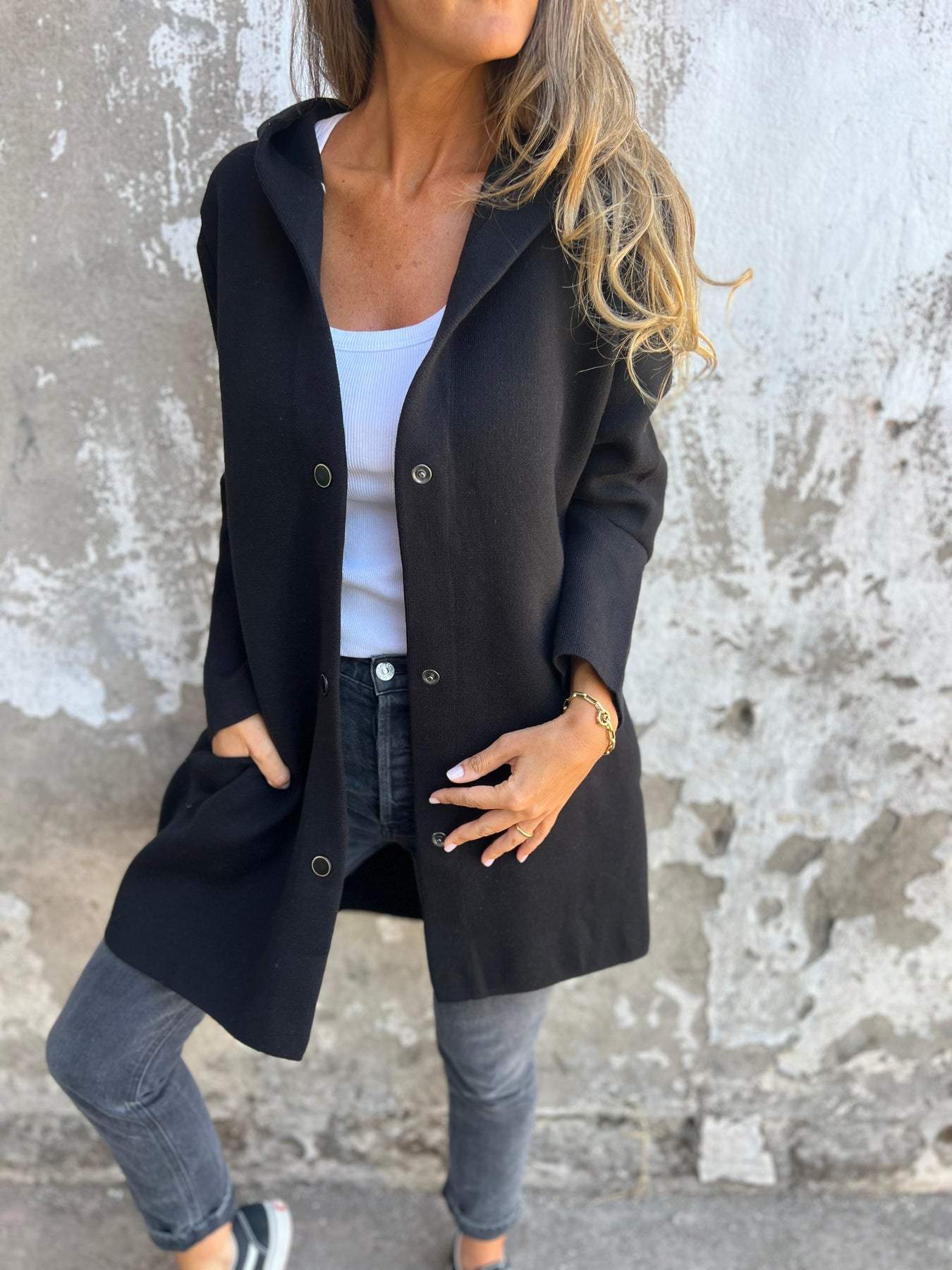 Penelope | Casual Single-Breasted Hooded Jacket