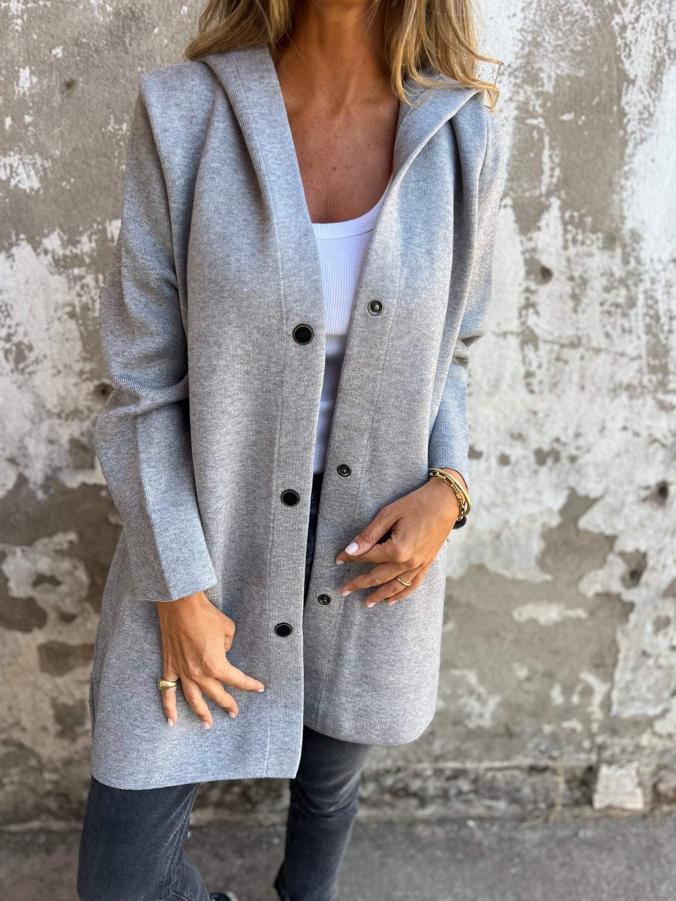 Penelope | Casual Single-Breasted Hooded Jacket